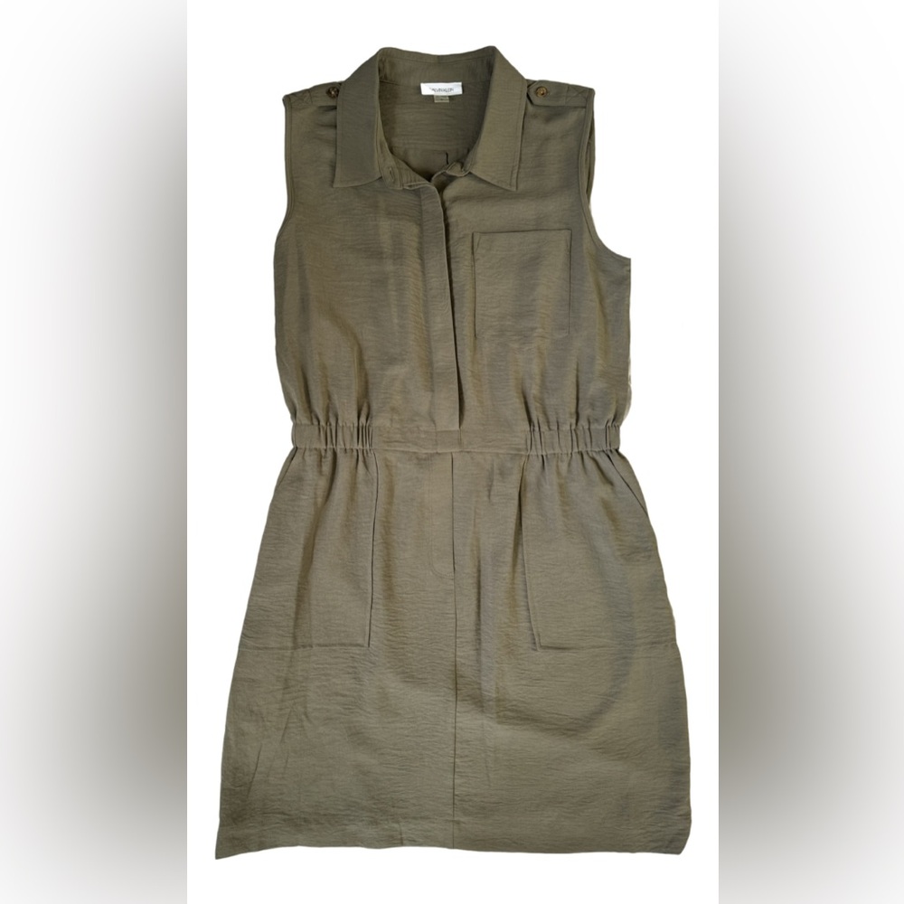 Calvin Klein Sleeveless Olive Green Dress
